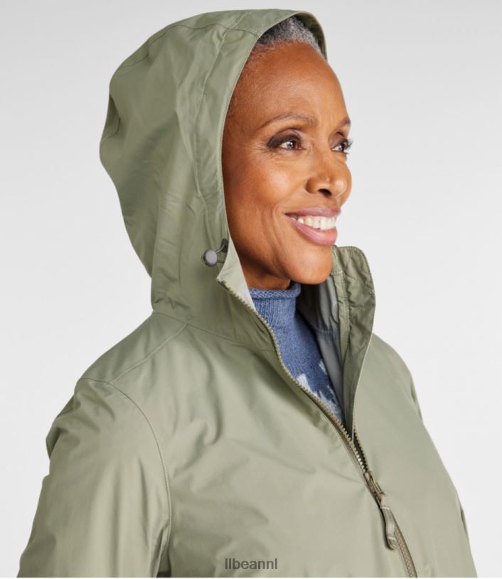 L.L.Bean vrouwen meridiaan regenjas zilver berk bovenkleding VT0646034