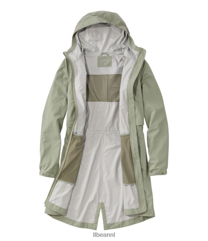 L.L.Bean vrouwen meridiaan regenjas zilver berk bovenkleding VT0646034
