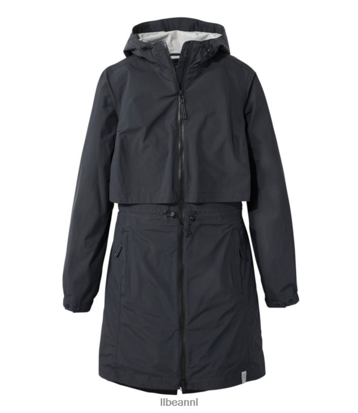 L.L.Bean vrouwen meridiaan regenjas zwart bovenkleding VT0645077