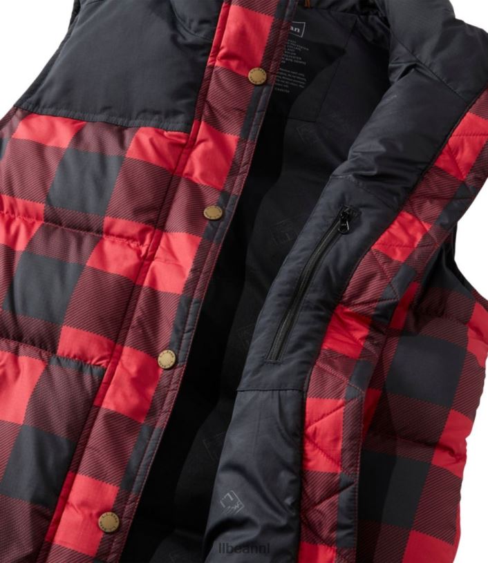 L.L.Bean vrouwen Klassiek bergdonsvest rijke rode buffelplaid bovenkleding VT064931