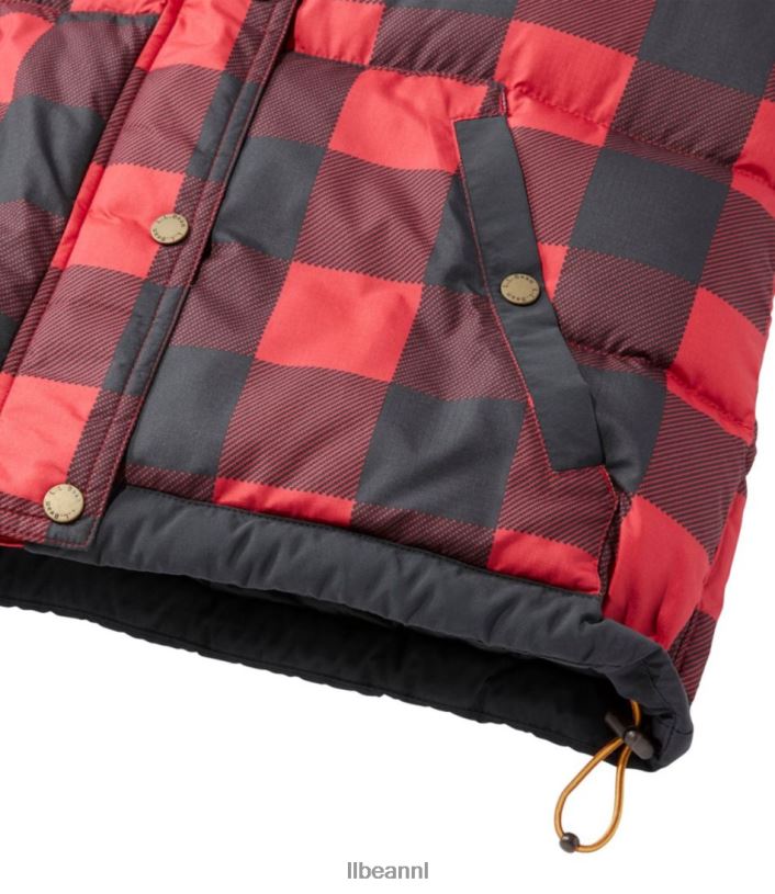 L.L.Bean vrouwen Klassiek bergdonsvest rijke rode buffelplaid bovenkleding VT064931