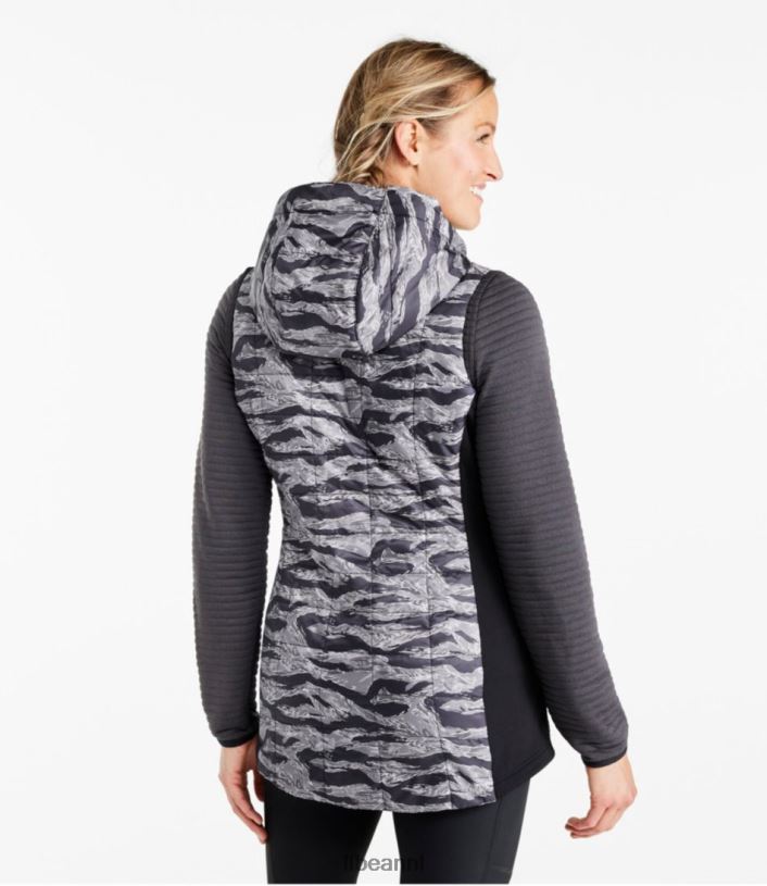 L.L.Bean vrouwen primaloft packaway lang vest koolstof camouflage bovenkleding VT064901