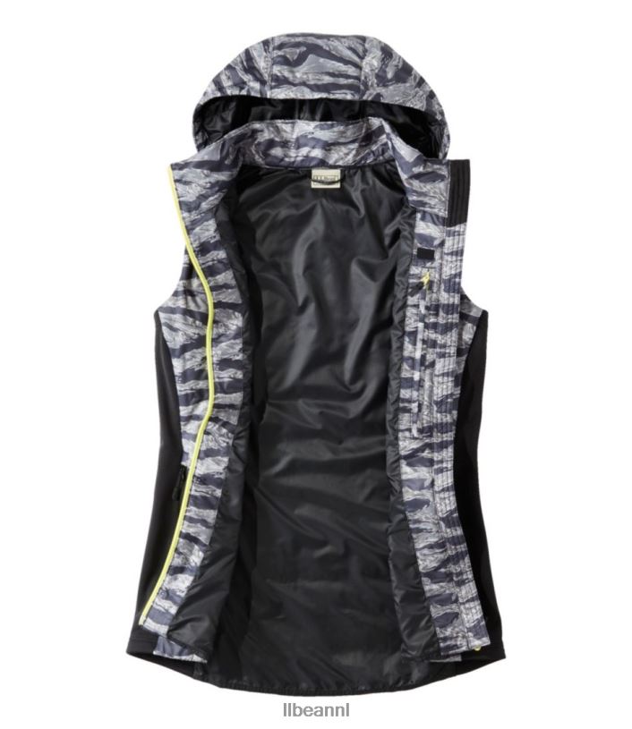 L.L.Bean vrouwen primaloft packaway lang vest koolstof camouflage bovenkleding VT064901