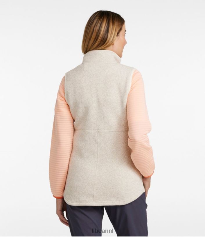 L.L.Bean vrouwen trui fleece lang vest tin bovenkleding VT064409