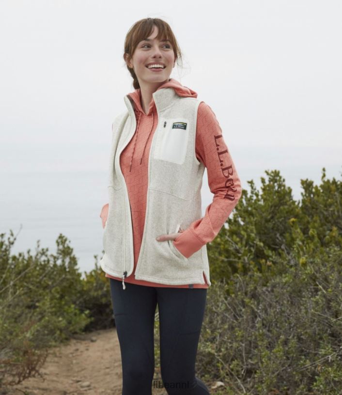 L.L.Bean vrouwen trui fleece lang vest tin bovenkleding VT064409