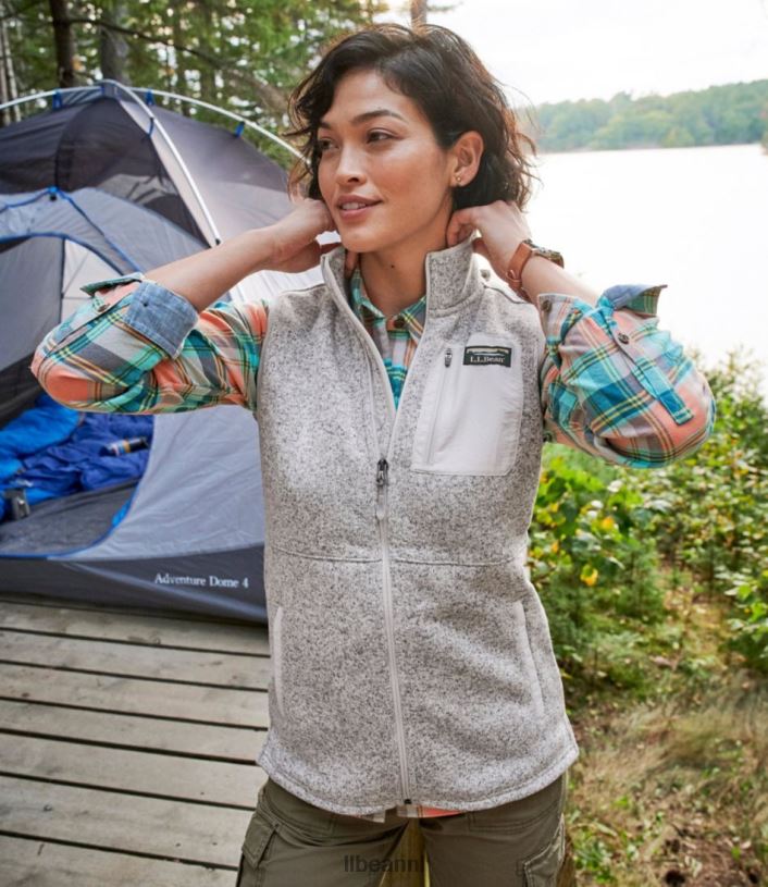 L.L.Bean vrouwen trui fleece lang vest tin bovenkleding VT064409