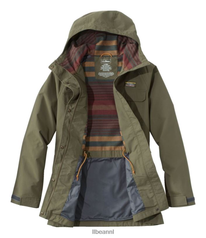 L.L.Bean vrouwen Klassiek waterbestendig bergjack kelp groen bovenkleding VT0646025