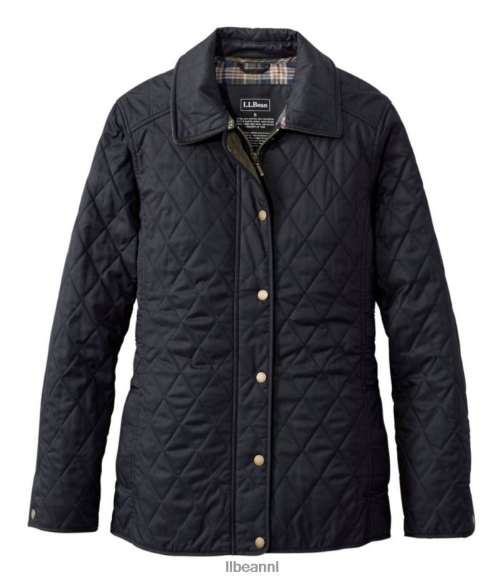 L.L.Bean vrouwen gewatteerde rijjas zwart bovenkleding VT0646028