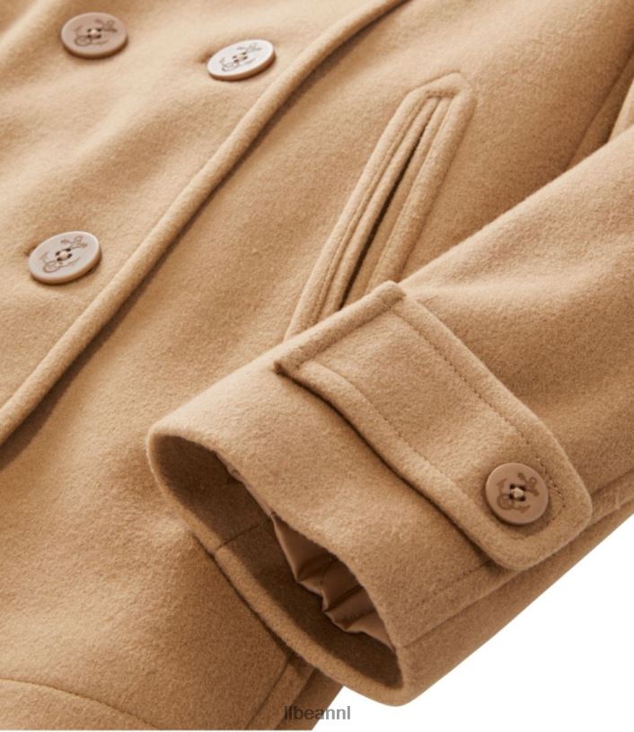 L.L.Bean vrouwen klassieke lamswollen peacoat kameel bovenkleding VT064886