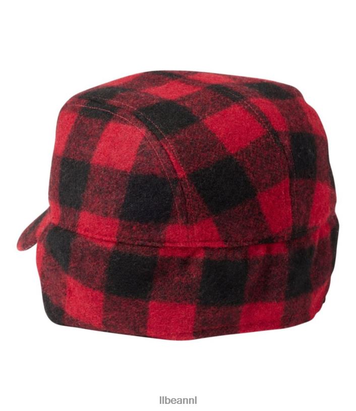 L.L.Bean vrouwen Maine Guide wollen muts met primaloft rood Zwart uitrusting voor buiten VT0643880