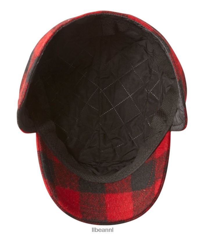 L.L.Bean vrouwen Maine Guide wollen muts met primaloft rood Zwart uitrusting voor buiten VT0643880
