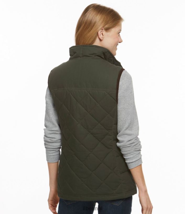 L.L.Bean vrouwen Upcountry gewaxt katoenen donsvest koffieboon uitrusting voor buiten VT0643679