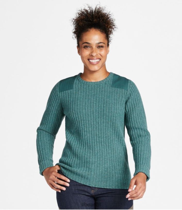 L.L.Bean vrouwen commando trui met ronde hals bes uitrusting voor buiten VT0644954