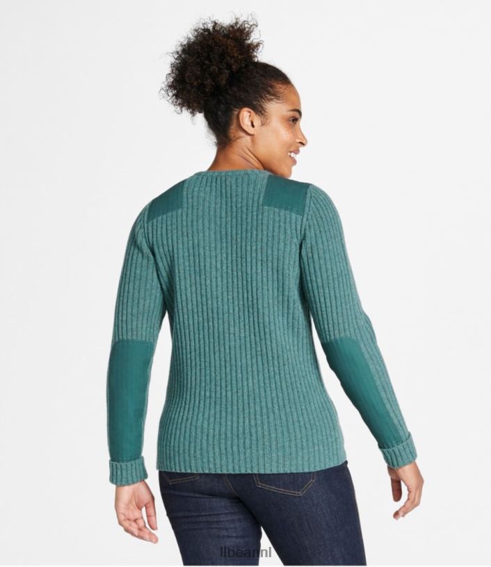 L.L.Bean vrouwen commando trui met ronde hals bes uitrusting voor buiten VT0644954