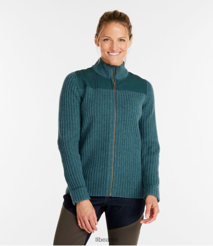 L.L.Bean vrouwen commando trui met volledige ritssluiting bes uitrusting voor buiten VT0644948
