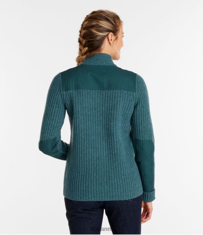 L.L.Bean vrouwen commando trui met volledige ritssluiting bes uitrusting voor buiten VT0644948