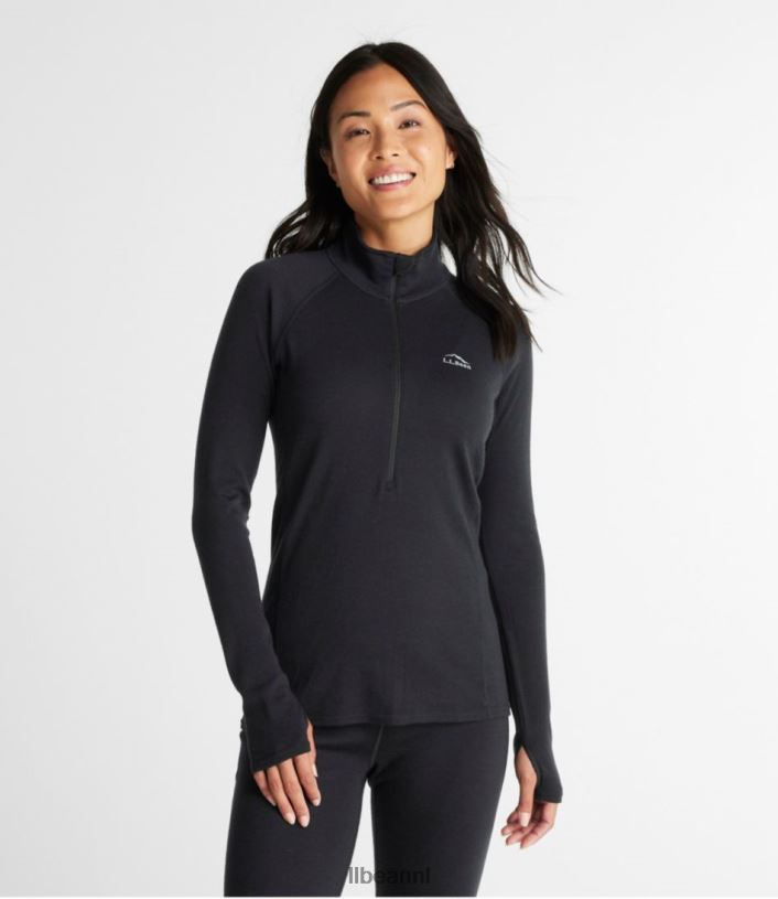 L.L.Bean vrouwen cresta middelzware 250 t-zip top grafiet heide kleding VT0645050