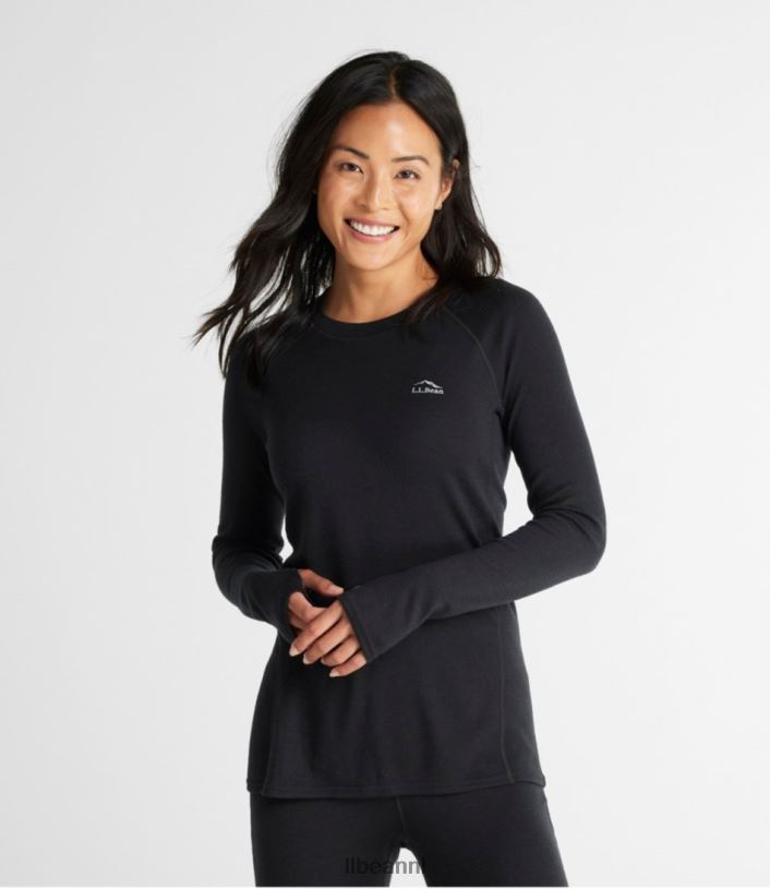L.L.Bean vrouwen cresta middengewicht 250 crewtop donkerzwart kleding VT064721
