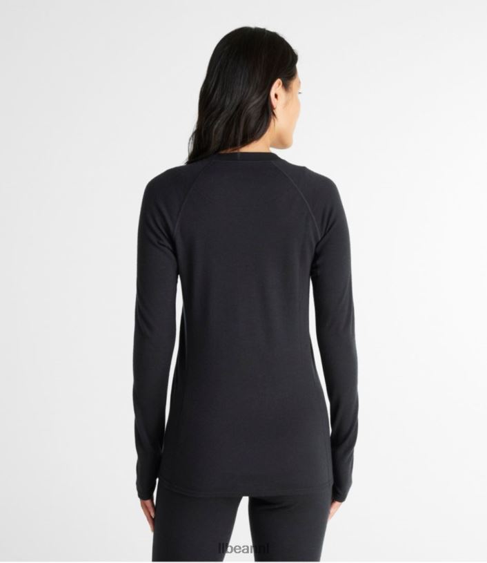 L.L.Bean vrouwen cresta middengewicht 250 crewtop donkerzwart kleding VT064721