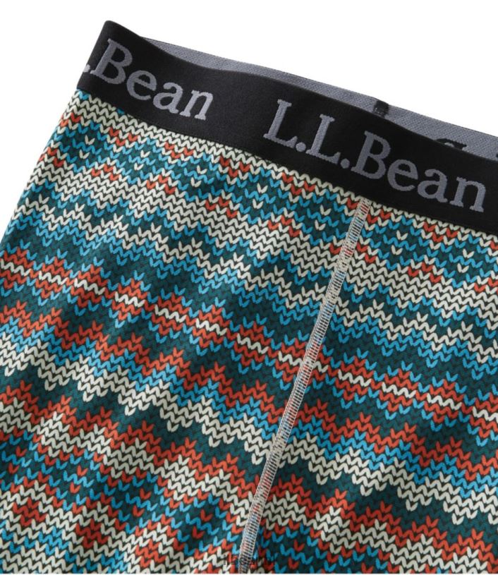 L.L.Bean vrouwen lichtgewicht basislaagbroek donkerzwarte Scandinavische print kleding VT064604