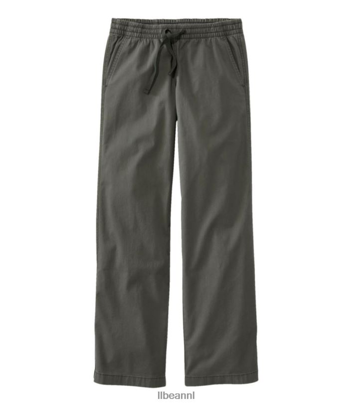L.L.Bean vrouwen Lakewashed pull-on chino donker taupe kleding VT0645011
