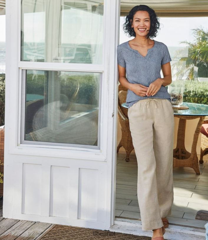 L.L.Bean vrouwen Premium wasbare linnen pull-on broek heldere zeeman kleding VT0644594