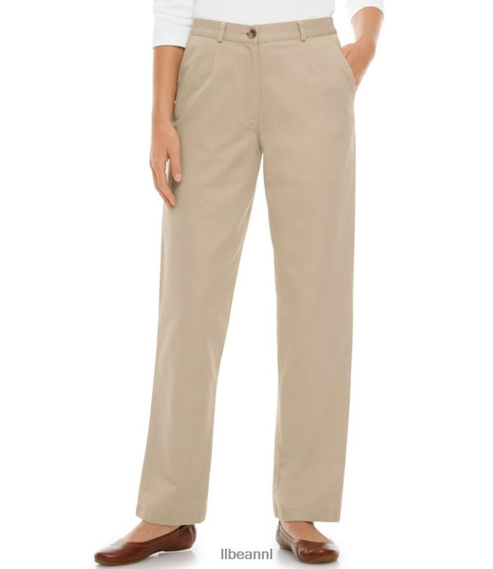 L.L.Bean vrouwen kreukvrije bayside-broek erfgoed steen kleding VT0646499