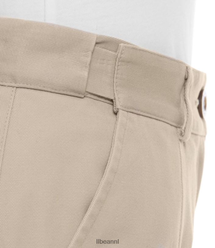 L.L.Bean vrouwen kreukvrije broek aan de zijkant khaki kleding VT06416