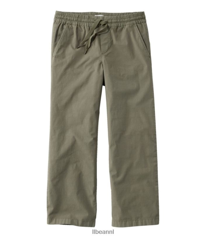 L.L.Bean vrouwen stretch ripstop pull-on broek diepe olijf kleding VT0645821
