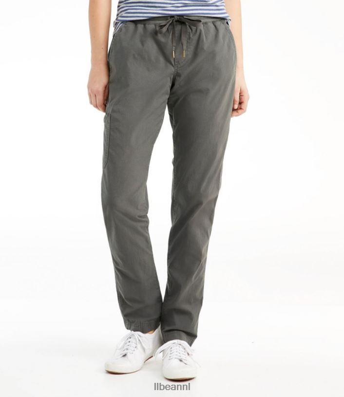 L.L.Bean vrouwen stretch ripstop pull-on broek legering grijs kleding VT0646877
