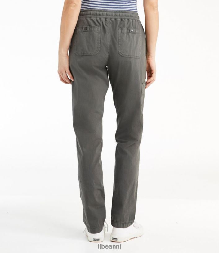 L.L.Bean vrouwen stretch ripstop pull-on broek legering grijs kleding VT0646877