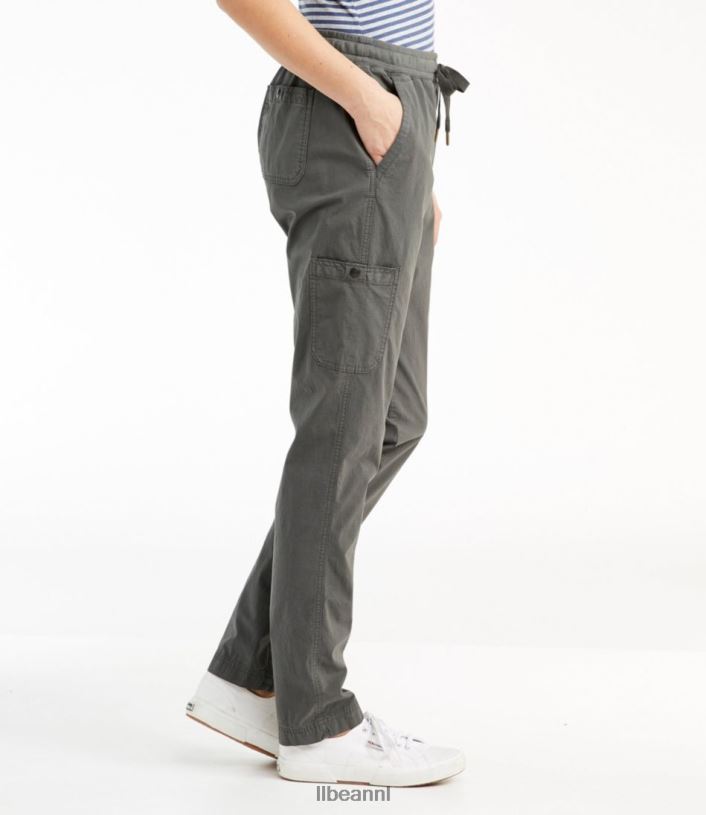 L.L.Bean vrouwen stretch ripstop pull-on broek legering grijs kleding VT0646877