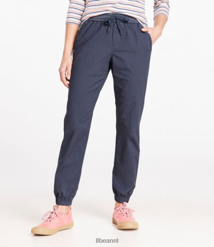 L.L.Bean vrouwen stretch ripstop pull-on broek staal blauw kleding VT0646520