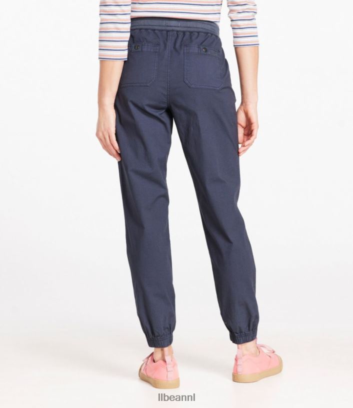 L.L.Bean vrouwen stretch ripstop pull-on broek staal blauw kleding VT0646520