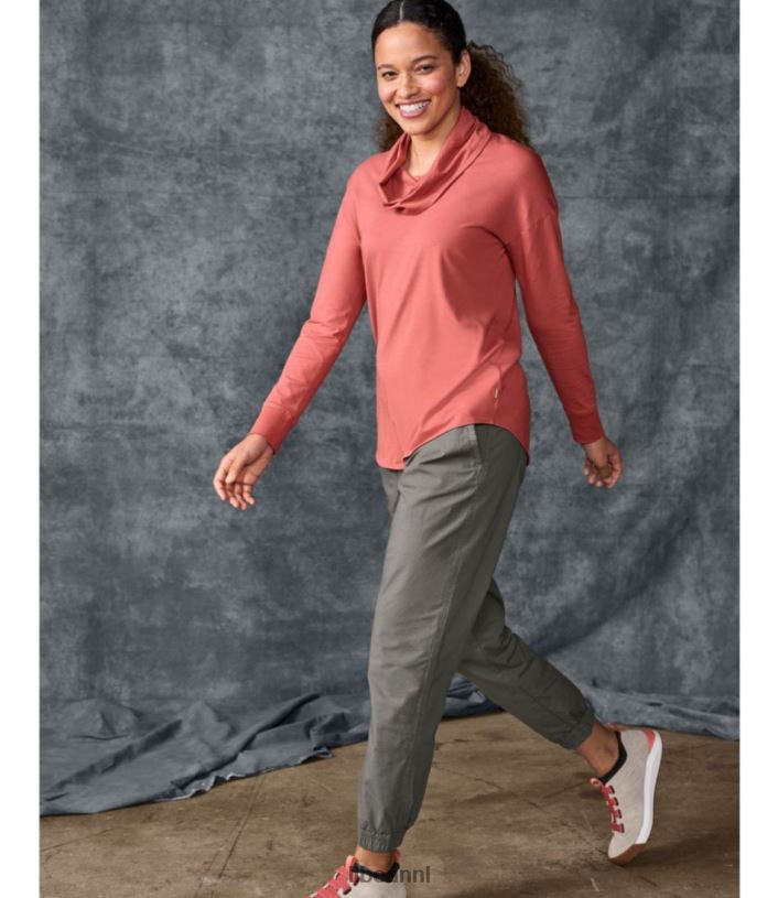 L.L.Bean vrouwen stretch ripstop pull-on broek staal blauw kleding VT0646520