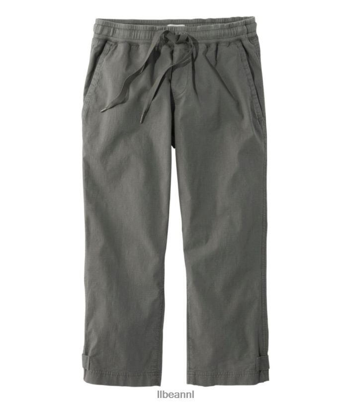 L.L.Bean vrouwen Stretch ripstop pull-on capribroek donker taupe kleding VT064205