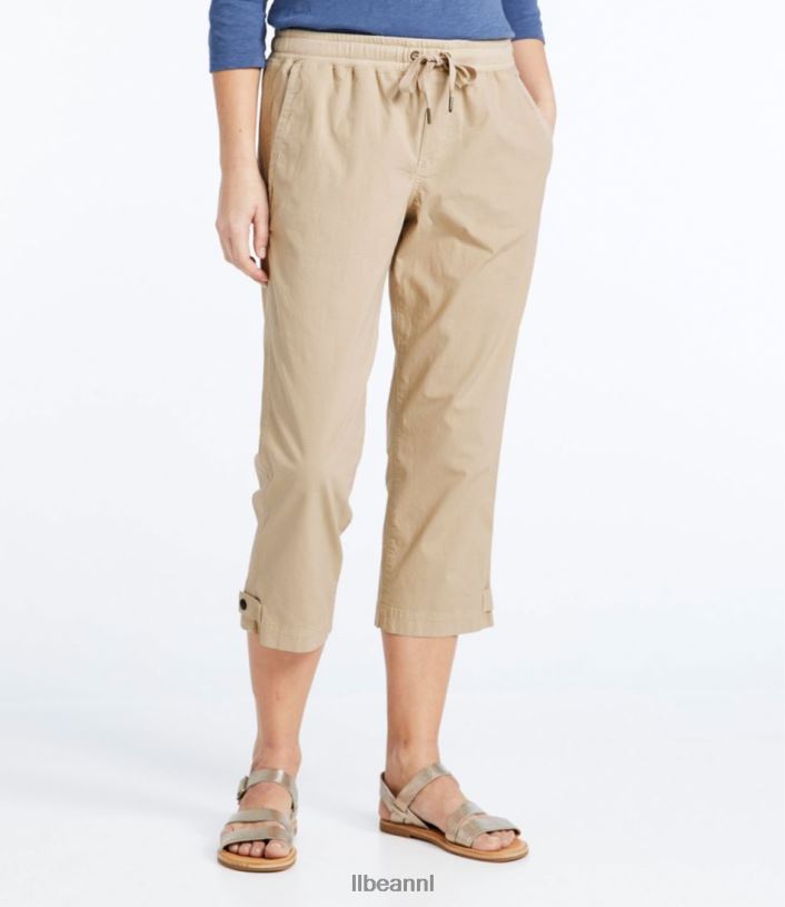 L.L.Bean vrouwen Stretch ripstop pull-on capribroek donker taupe kleding VT064205