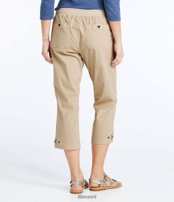 L.L.Bean vrouwen Stretch ripstop pull-on capribroek donker taupe kleding VT064205