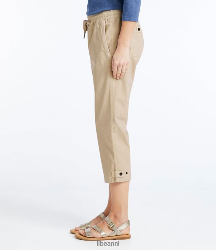 L.L.Bean vrouwen Stretch ripstop pull-on capribroek donker taupe kleding VT064205