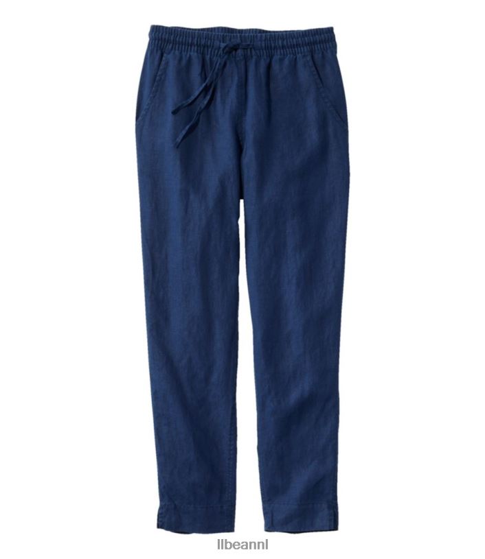 L.L.Bean vrouwen premium linnen luchtige pull-on enkelbroek klassieke marine kleding VT06488