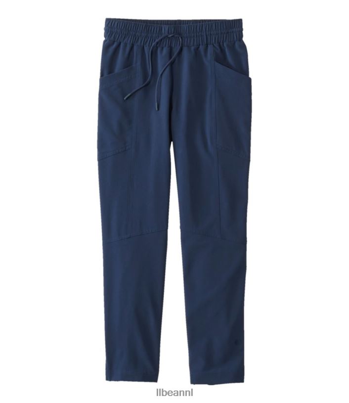 L.L.Bean vrouwen venturestretch geweven enkelbroek nautische marine kleding VT064352