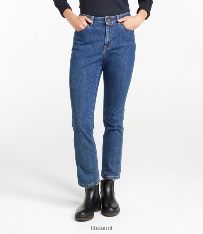 L.L.Bean vrouwen enkel-jeans met echte vorm steengewassen kleding VT064469