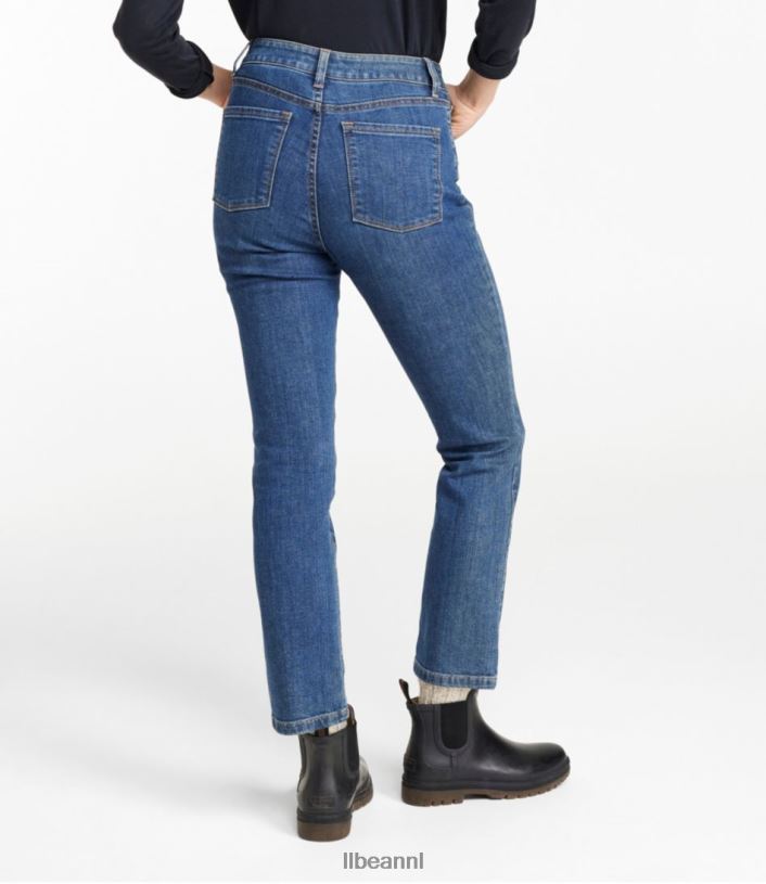 L.L.Bean vrouwen enkel-jeans met echte vorm steengewassen kleding VT064469