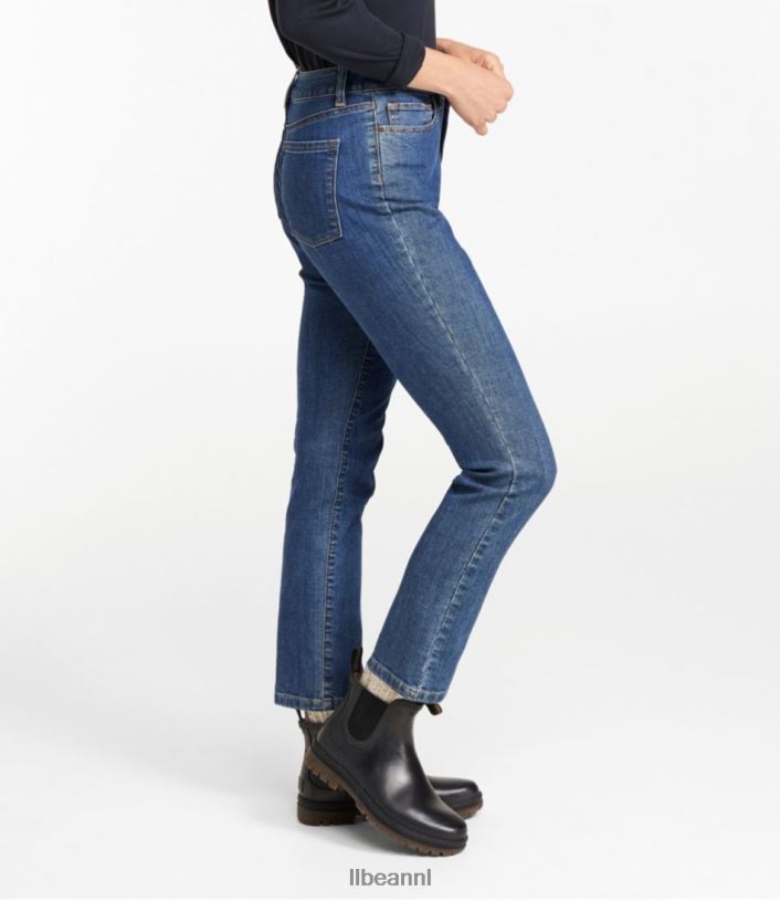 L.L.Bean vrouwen enkel-jeans met echte vorm steengewassen kleding VT064469