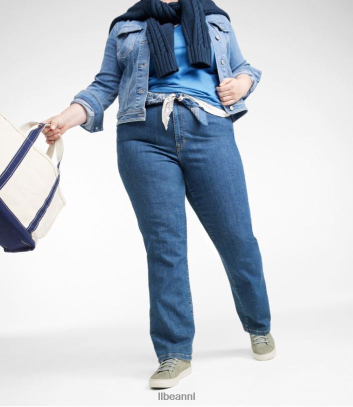 L.L.Bean vrouwen jeans met echte vorm steengewassen kleding VT0642983