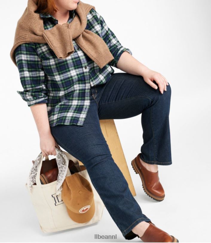 L.L.Bean vrouwen jeans met echte vorm steengewassen kleding VT0642983