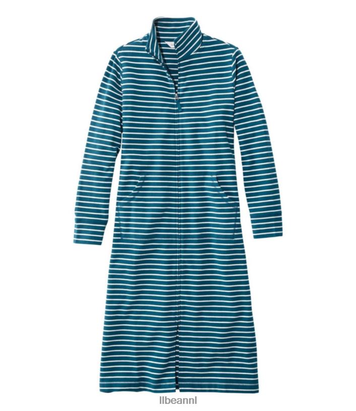 L.L.Bean vrouwen ultrazachte sweatshirtjas schemer/crème streep kleding VT064457