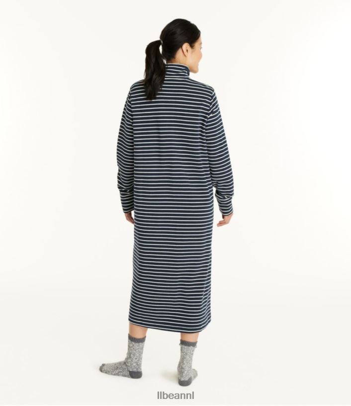 L.L.Bean vrouwen ultrazachte sweatshirtjas schemer/crème streep kleding VT064457