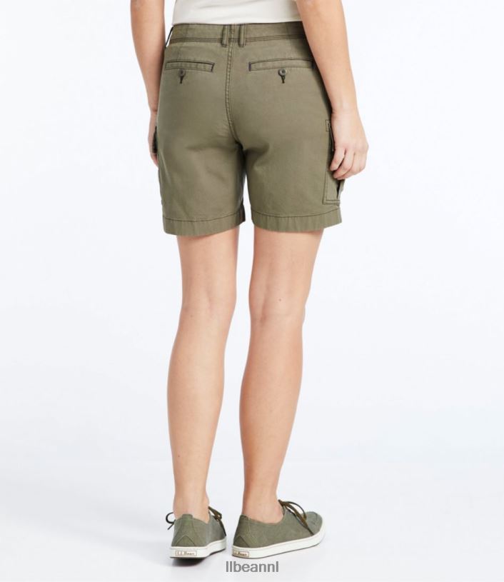 L.L.Bean vrouwen cargoshort van stretchcanvas stoffige olijf kleding VT0646475