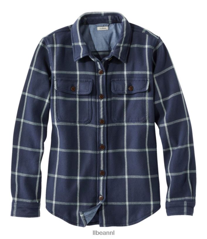 L.L.Bean vrouwen Overhemd uit 1912 echt blauw kleding VT0645704